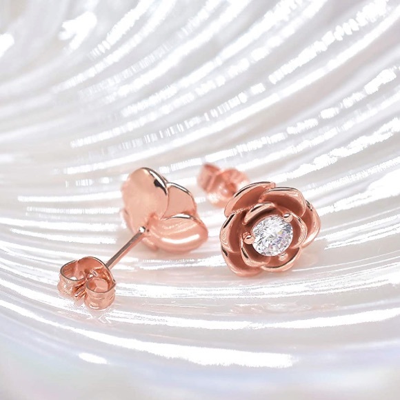 Enchanted Rose Beauty and Beast Earrings - Picture 4 of 7